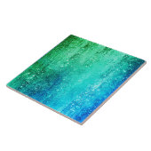 Zeeglam gradiënt blauw-groen tegeltje (Zijkant)