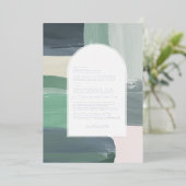Zeeglas | Boho Bruiloft Folie Uitnodiging (Staand Voorkant)