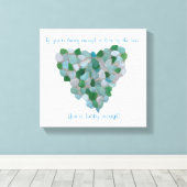 Zeeglas "gelukkig om te leven door het zee" canvas (Insitu (Houten vloer))