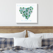 Zeeglas "gelukkig om te leven door het zee" canvas afdruk (Insitu (Slaapkamer))