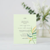 Zeeglas Groen Blauw Tropisch Blad Trouwdag (Staand voorkant)