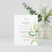 Zeeglas Groen Blauw Tropisch Blad Trouwfeest (Staand voorkant)