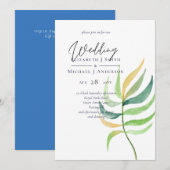 Zeeglas Groen Blauw Tropisch Blad Trouwfeest (Voorkant / Achterkant)