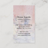 Zeeglas Marmeren Sparkle Roos Gouden Waterverf Visitekaartje (Achterkant)