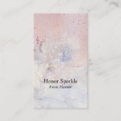 Zeeglas Marmeren Sparkle Roos Gouden Waterverf Visitekaartje (Voorkant)