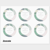 Zeeglas | Monogram Huwelijk  Ronde Sticker (Vel)