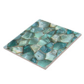 Zeeglas Mozaïek Teal ID1183 Tegeltje (Zijkant)
