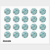 Zeeglas Mozaïek Turkoois Kustcharme Ronde Sticker (Vel)