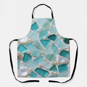 Zeeglas Mozaïek Turquoise Kustcharme Schort