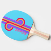 Zeeglas Stripe Loop met Naam Tafeltennisbatje (Zijkant)