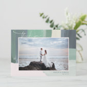 Zeeglas | Trouwfoto Dank Je Bedankkaart (Staand voorkant)