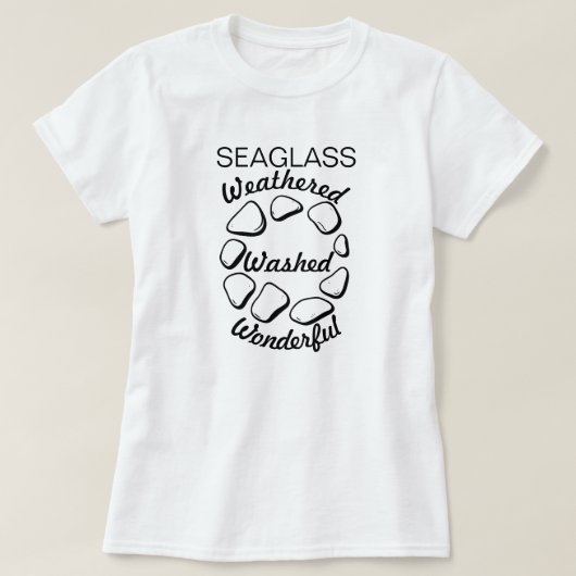 ZEEGLAS: Verweerd, Gewassen, Prachtig T-shirt (Design voorkant)