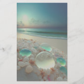 Zeeglas Zeepaard Strand Bruiloft Menu (Achterkant)