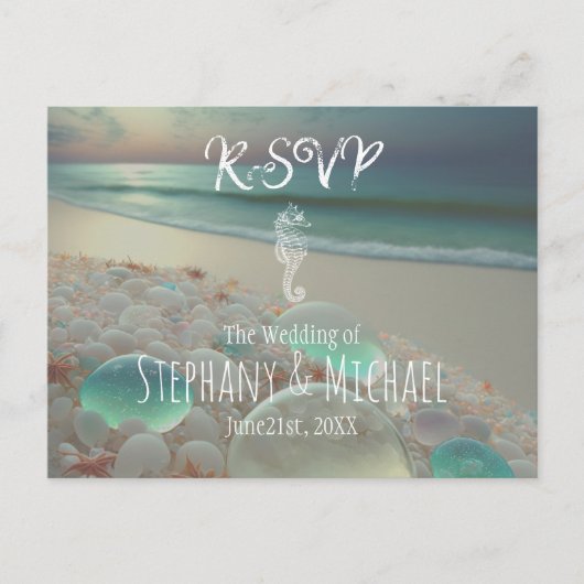 Zeeglas Zeepaard Strand RSVP Ansichtkaart Briefkaart (Voorkant)