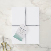 Zeeglasgetijden Kustbruiloft Waterverf Welkom Cadeaulabel (Met Touw)