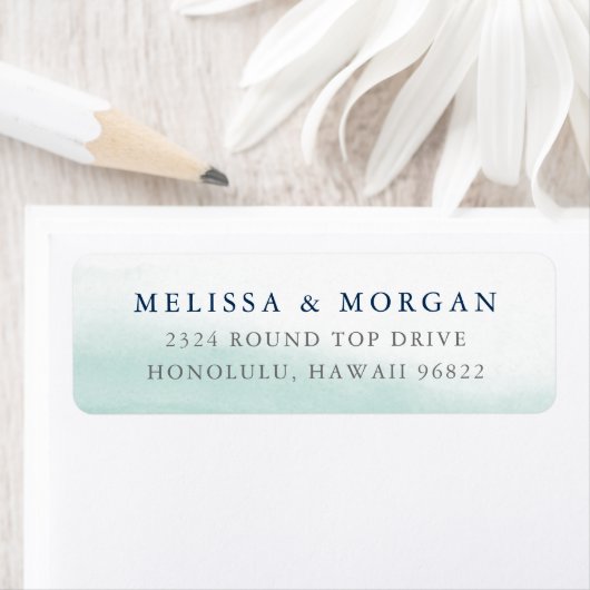 Zeeglassgetijden Kustkust Waterverf Retouradres Etiket (Insitu)