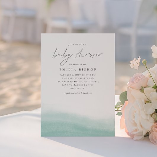 Zeeglazen Baby shower voor kustWaterverf Kaart