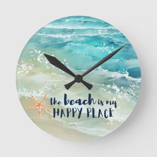 Zeegolven in de Oostzee met een prettige Waterverf Ronde Klok (Voorkant)
