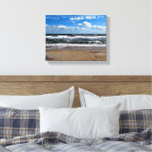 Zeegolven op het strand canvas afdruk (Insitu (Slaapkamer))