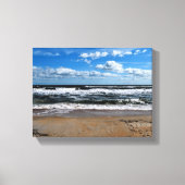 Zeegolven op het strand canvas afdruk (Voorkant)