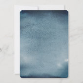 Zeegrafiek van de marine. Blauw waterverf trouwpla Kaart (Achterkant)