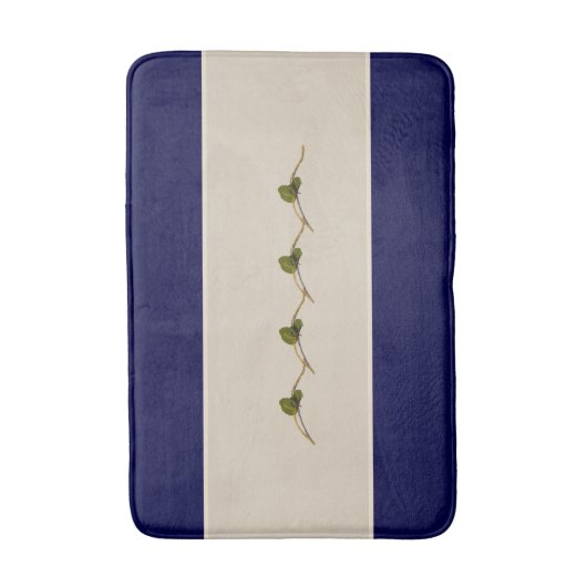 Zeegrapbloei Stripe- Navy- Badmat (Voorkant Verticaal)