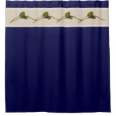 Zeegrape Blooms - Navy Douche Gordijn (Voorkant)