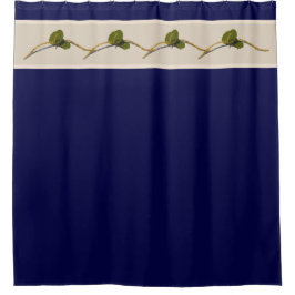 Zeegrape Blooms - Navy Douche Gordijn