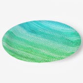 Zeegras Abstracte Waterverf Tie Dye Neon Papieren Bordje (Gekanteld)