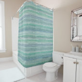 Zeegrass, Coastal Paining Pattern Shower Curtain Douchegordijn (In situ)