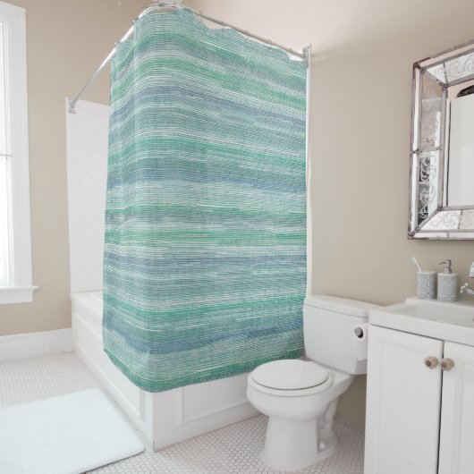 Zeegrass, Coastal Paining Pattern Shower Curtain Douchegordijn (In situ)
