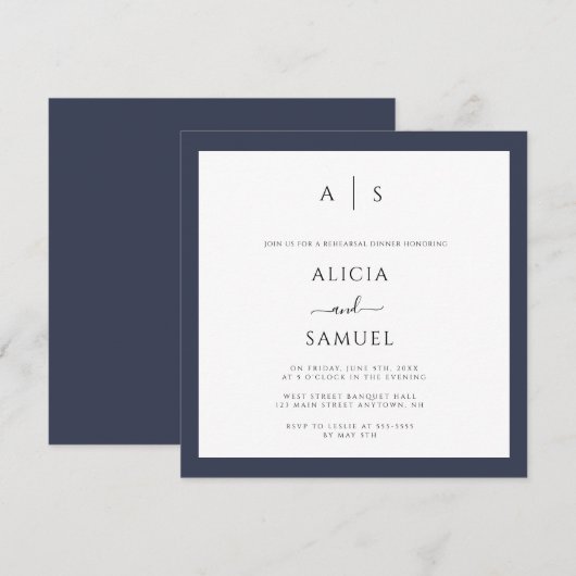 Zeegrens Monogram repetitie Kaart (Voorkant / Achterkant)