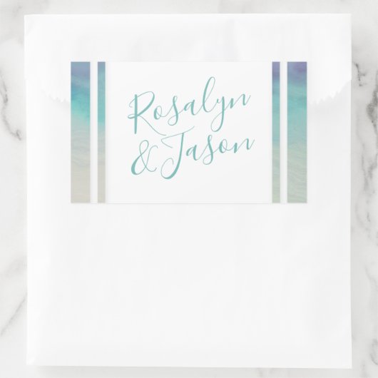 Zeegrens Rechthoekige Sticker (Tas)