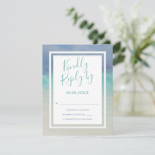 Zeegrens RSVP Kaartje (Staand voorkant)