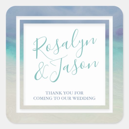 Zeegrens Vierkante Sticker (Voorkant)