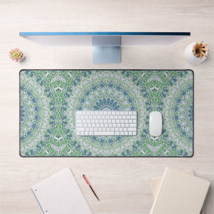 Zeegroen en Blauw Kust Mandala Patroon Bureaumat