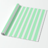 Zeegroen en wit verticaal gestreept papier (Uitgerold)