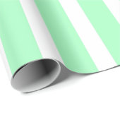 Zeegroen en wit verticaal gestreept papier (Rol Hoek)