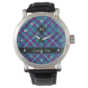 Zeegroen, paars en blauw tartan horloge