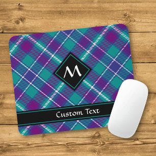 Zeegroen, paars en blauw tartan muismat