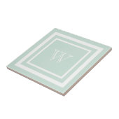 Zeegroen Wit Omlijst Monogram Tegeltje (Zijkant)