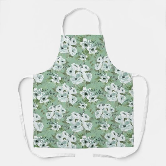 Zeegroene anemoon All-Over Print Schort (Voorkant)