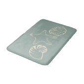 Zeegroene badmat met schelpen (Gekanteld)