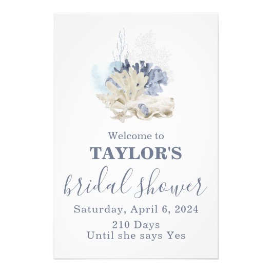 Zeegroene bruidsshower Welkom Foto Afdruk (Voorkant)