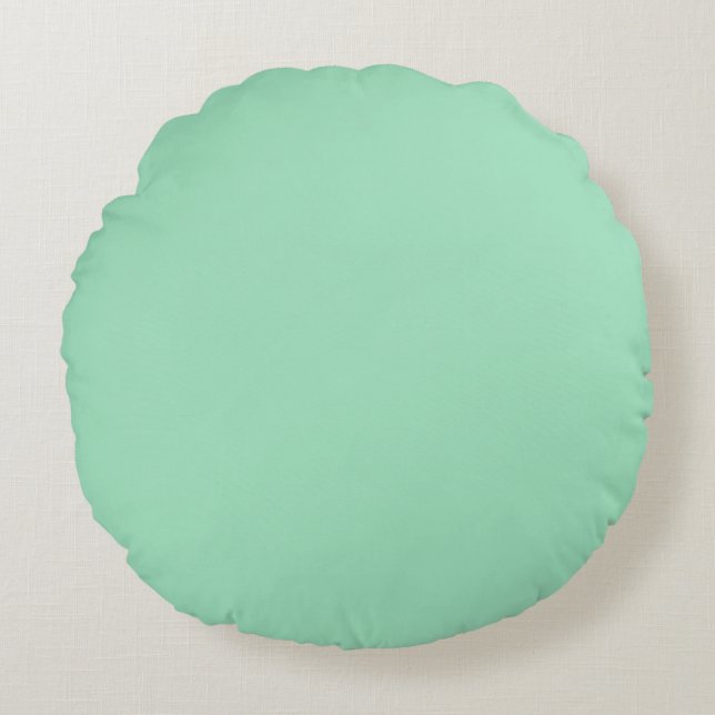 Zeegroene effen kleur rond kussen (Voorkant)