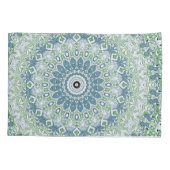 Zeegroene en Blauwe Kust Mandala Patroon Kussensloop (Achterkant-Links)