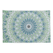 Zeegroene en Blauwe Kust Mandala Patroon Kussensloop (Achterkant-Rechts)