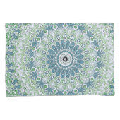 Zeegroene en Blauwe Kust Mandala Patroon Kussensloop (Voorkant-Rechts)