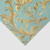Zeegroene en gouden traditionele decoupage tissuepapier (Detail)