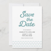 Zeegroene golven Save the Date kaart (Voorkant)